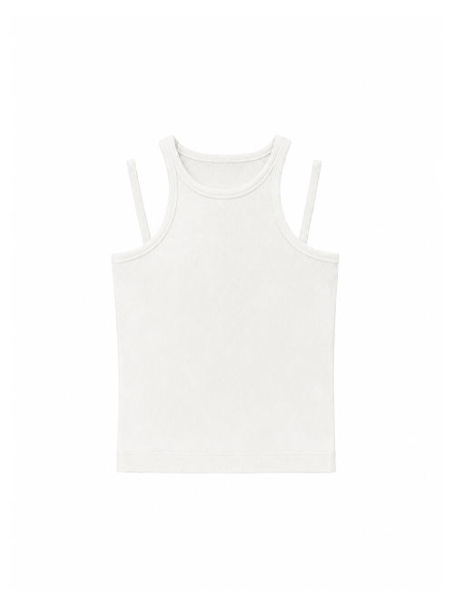 MEENDERI CURVE STRAP SLEEVELESS - 4 COLORS WHITE