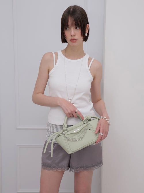 MEENDERI CURVE STRAP SLEEVELESS - 4 COLORS WHITE