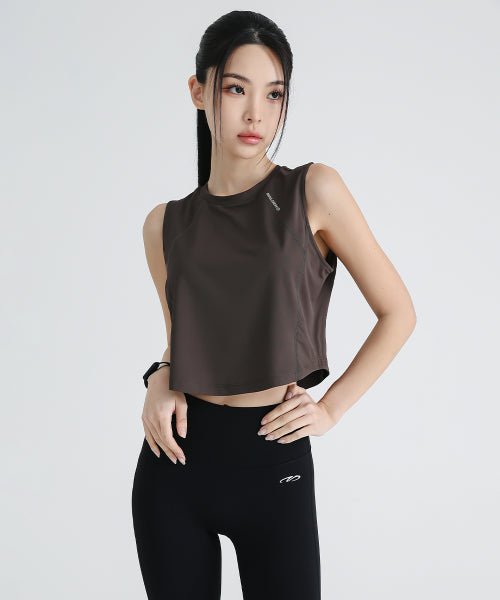 GHOST WET RUNNING CROP TOP - 3 COLORS BROWN