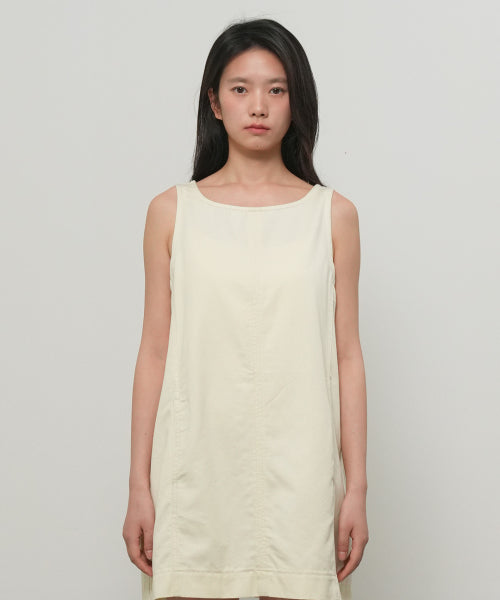 GENERAL IDEA MINIMAL TWILL DRESS - 2 COLORS IVORY
