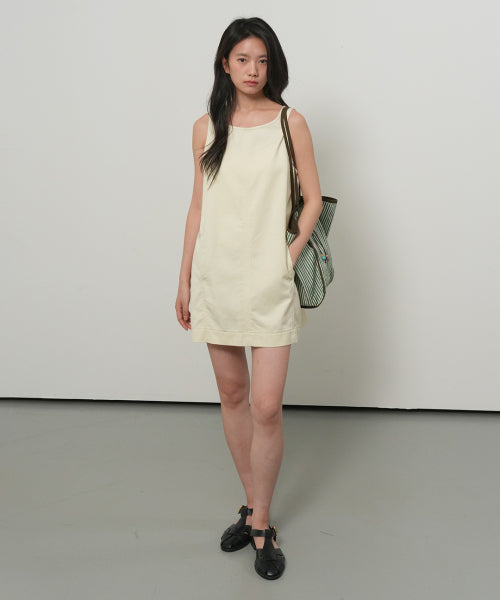 GENERAL IDEA MINIMAL TWILL DRESS - 2 COLORS IVORY