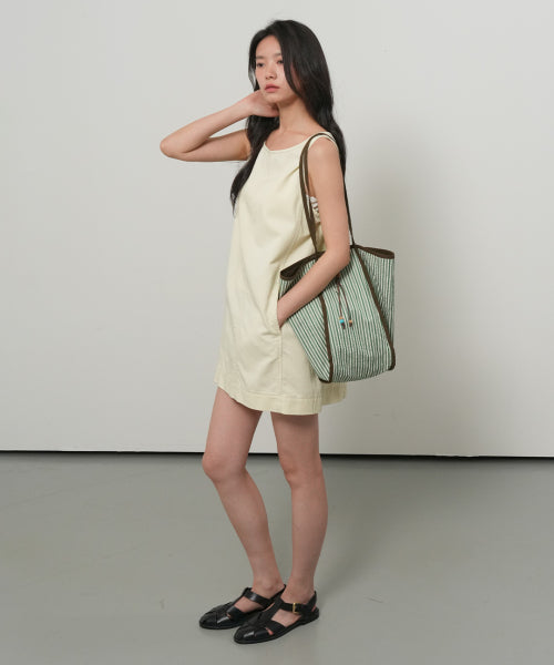 GENERAL IDEA MINIMAL TWILL DRESS - 2 COLORS IVORY