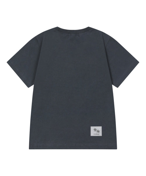 SIDE LETTERING SHORT SLEEVE TEE CHARCOAL