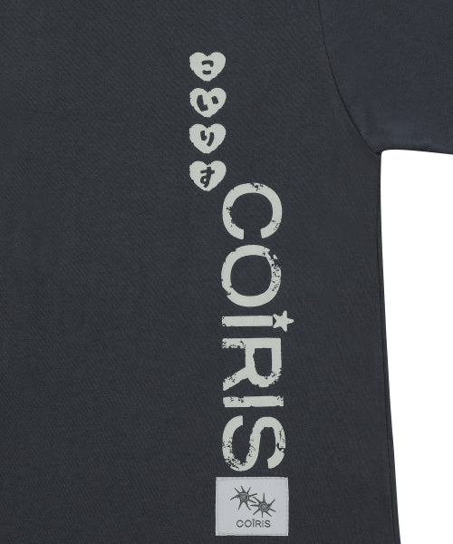 SIDE LETTERING SHORT SLEEVE TEE CHARCOAL