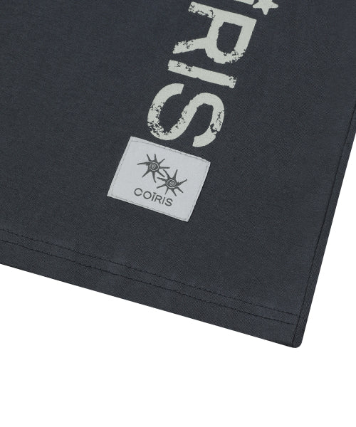 SIDE LETTERING SHORT SLEEVE TEE CHARCOAL