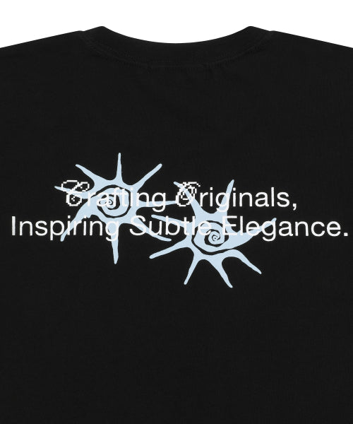 LONECK BACK LETTERING SHORT SLEEVE TEE - 3 COLORS BLACK