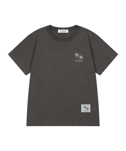 LONECK BACK LETTERING SHORT SLEEVE TEE - 3 COLORS BLACK