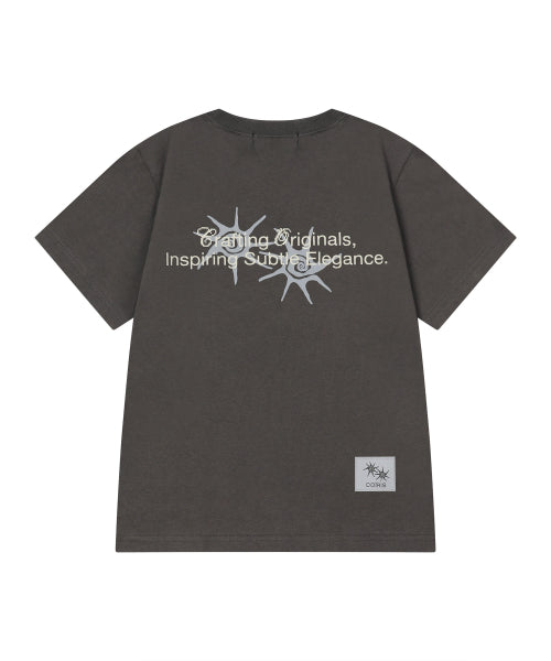 LONECK BACK LETTERING SHORT SLEEVE TEE - 3 COLORS BLACK