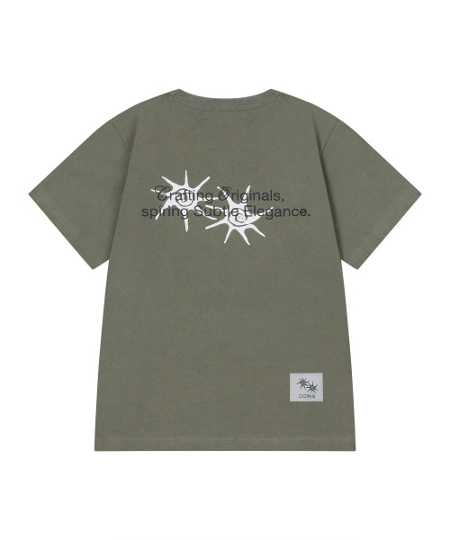 LONECK BACK LETTERING SHORT SLEEVE TEE - 3 COLORS BLACK