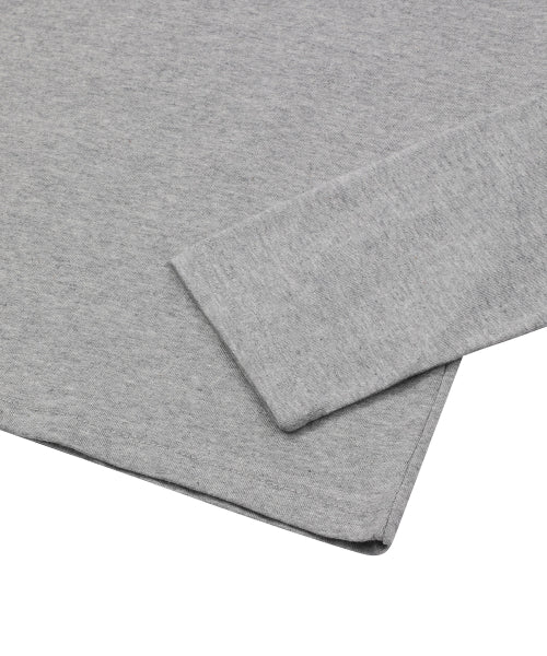 LORA SMALL LOGO ROUND NECK CONTRAST LONG SLEEVE TEE - 3 COLORS BLACK