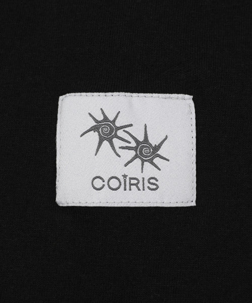 LORA SMALL LOGO ROUND NECK CONTRAST LONG SLEEVE TEE - 3 COLORS BLACK