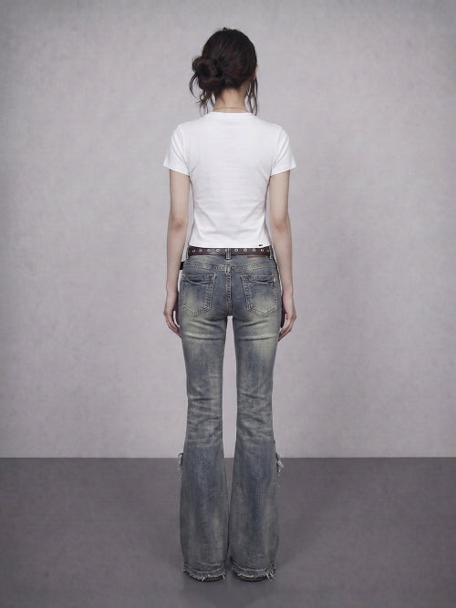 GLAM PRINTED SLIM TEE WHITE