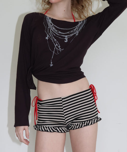 FRILL MICRO SHORTS - 2 COLORS AS SHOWN