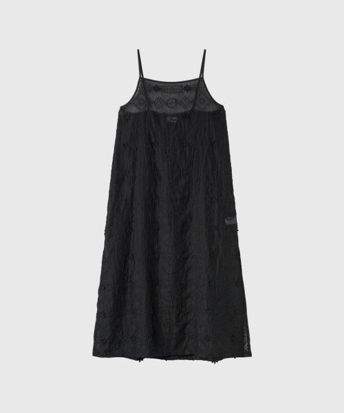 GENERAL IDEA VOILE LACE LAYERED DRESS - 2 COLORS BLACK