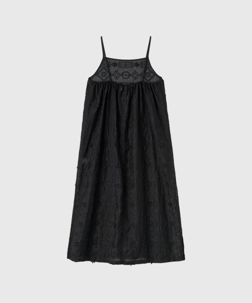 GENERAL IDEA VOILE LACE LAYERED DRESS - 2 COLORS BLACK