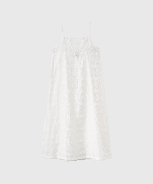 GENERAL IDEA VOILE LACE LAYERED DRESS - 2 COLORS WHITE