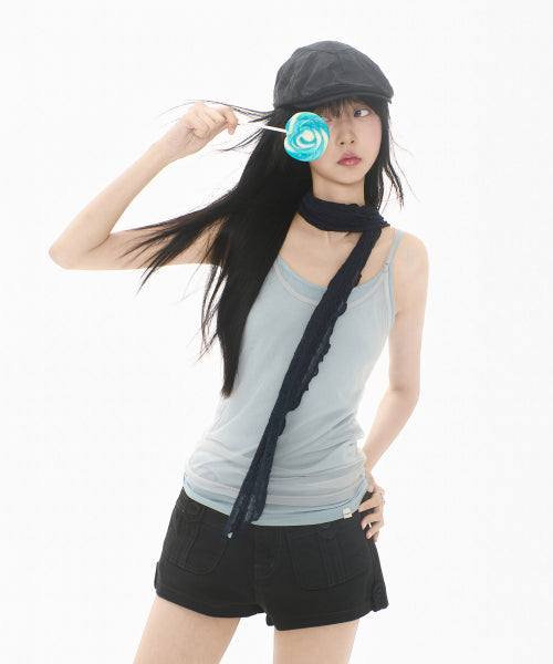 MIRECO SOFT MESH LAYER CAMI - 2 COLORS AS SHOWN