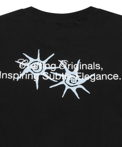 LONECK BACK LETTERING LONG SLEEVE TEE - 3 COLORS BLACK