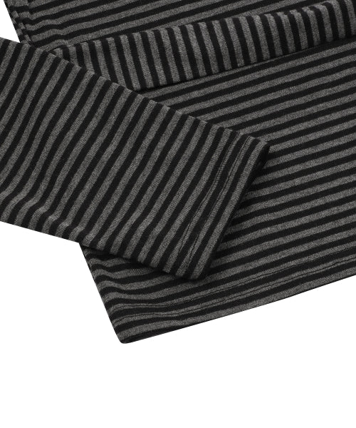 STRAP STRIPE LONG SLEEVE TEE - 2 COLORS BLACK