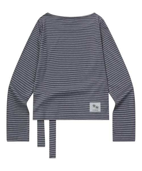 STRAP STRIPE LONG SLEEVE TEE - 2 COLORS BLACK