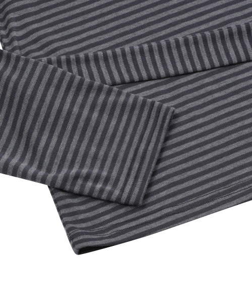 STRAP STRIPE LONG SLEEVE TEE - 2 COLORS BLACK
