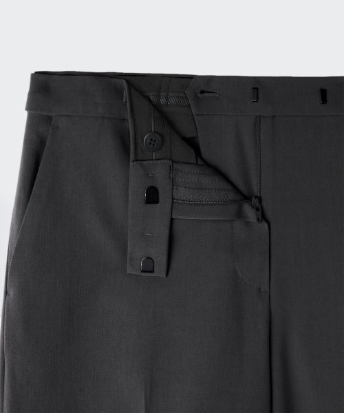 WOMENS WIDE HIDDEN BANDING SLACKS #韓韶禧同款! - 4 COLORS GREY