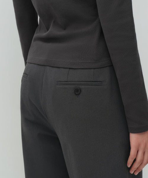 WOMENS WIDE HIDDEN BANDING SLACKS #韓韶禧同款! - 4 COLORS GREY