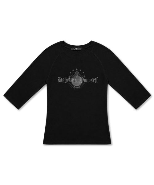 3/4 SLEEVE T-SHIRT - 2 COLORS BLACK