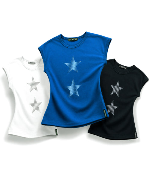 STRIPE STAR SLEEVE T-SHIRT - 3 COLORS BLUE
