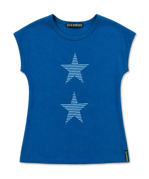 STRIPE STAR SLEEVE T-SHIRT - 3 COLORS BLUE
