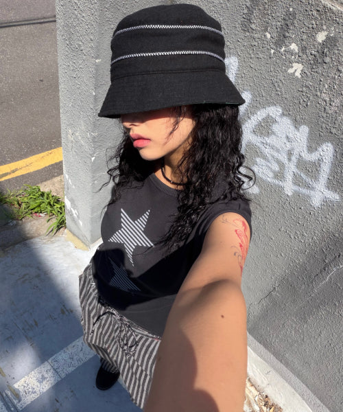 STRIPE STAR SLEEVE T-SHIRT - 3 COLORS BLUE