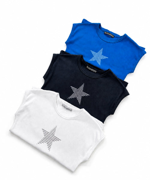 STRIPE STAR SLEEVE T-SHIRT - 3 COLORS CHARCOAL