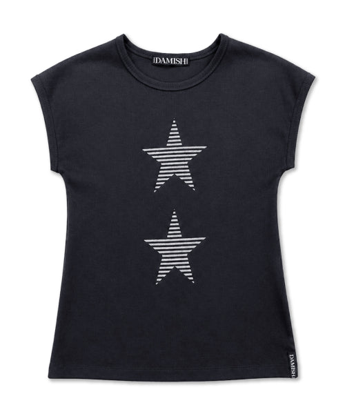 STRIPE STAR SLEEVE T-SHIRT - 3 COLORS CHARCOAL
