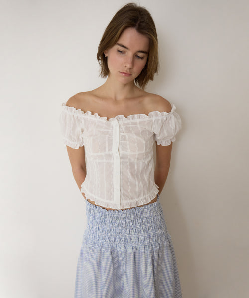 A 2-WAY RUFFLE BLOUSE WHITE