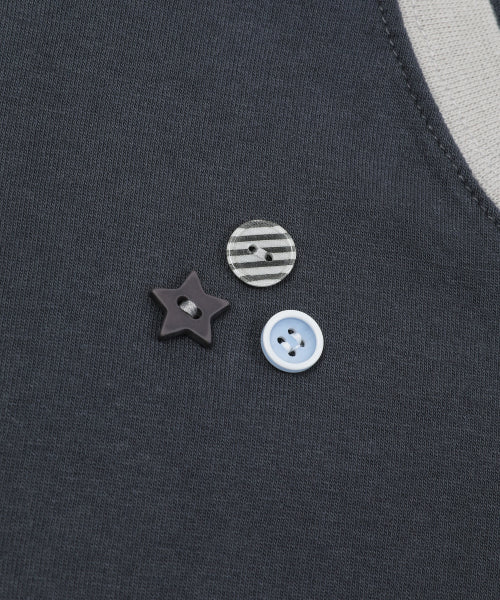 MORENT BUTTON RINGER SHORT SLEEVE TEE - 2 COLORS GREY