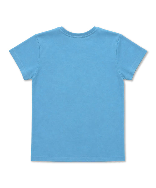 SILKET COTTON LETTERING SLIM TEE - 5 COLORS BLUE