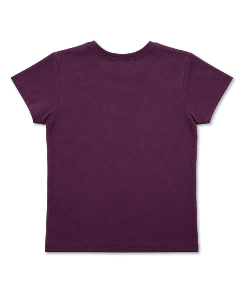 SILKET COTTON LETTERING SLIM TEE - 5 COLORS PURPLE