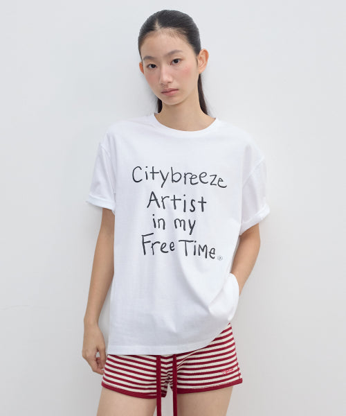 HANDWRITING LOOSE FIT SHORT SLEEVE TEE - 2 COLORS