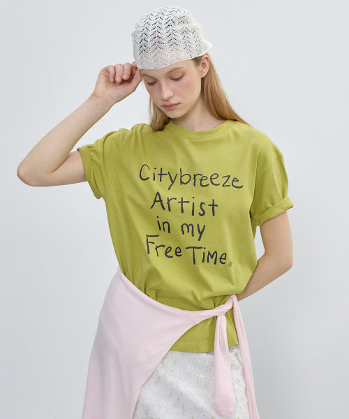 HANDWRITING LOOSE FIT SHORT SLEEVE TEE - 2 COLORS