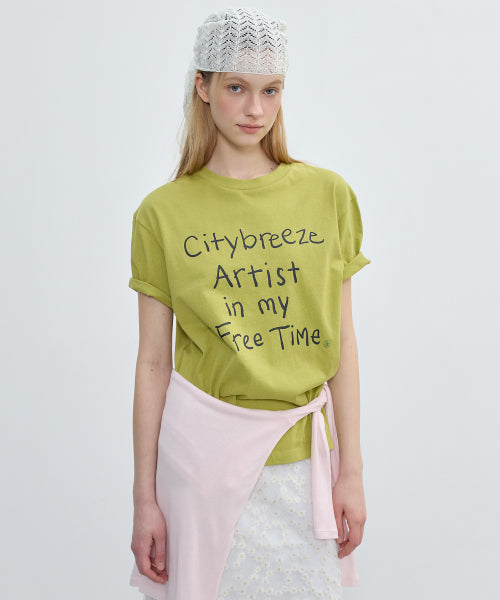HANDWRITING LOOSE FIT SHORT SLEEVE TEE - 2 COLORS