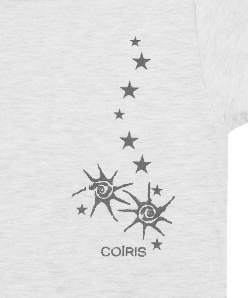 LETTERING CONTRAST RINGER SHORT SLEEVE TEE - 2 COLORS GREY