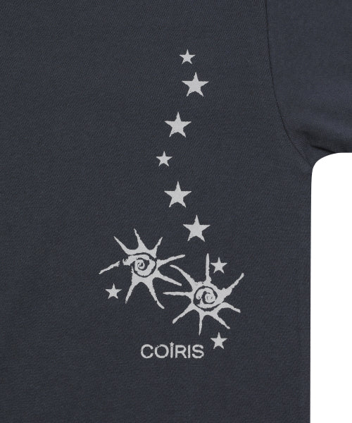 LETTERING CONTRAST RINGER SHORT SLEEVE TEE - 2 COLORS GREY