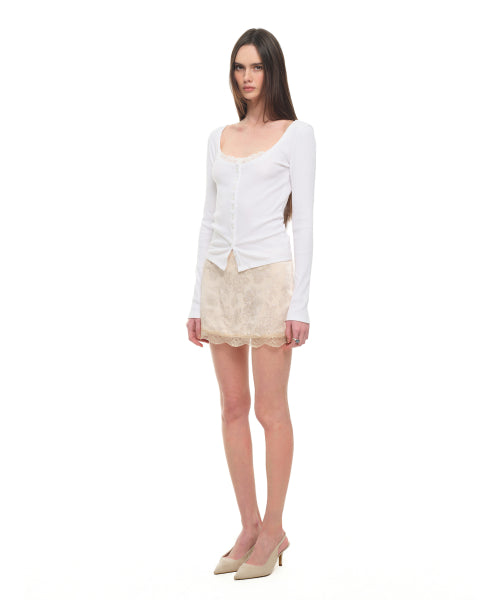 TOOMUCHTAX LACE TRIM SLIP CAMISOLE PINK