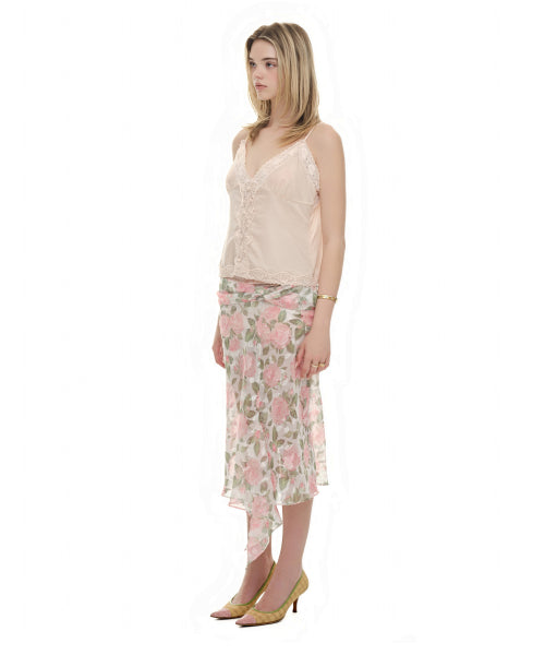 TOOMUCHTAX LACE SLIP SLEEVELESS TOP - 4 COLORS PINK