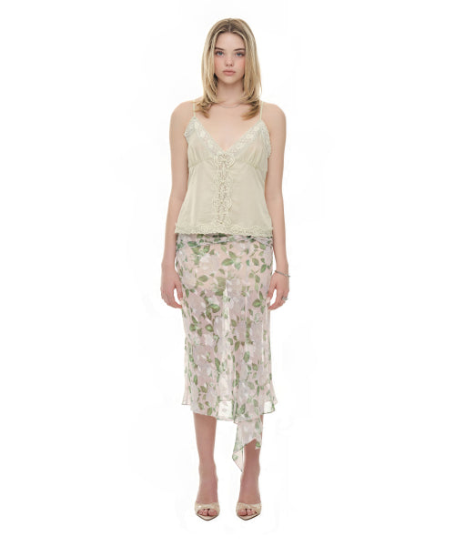 TOOMUCHTAX LACE SLIP SLEEVELESS TOP - 4 COLORS GREEN