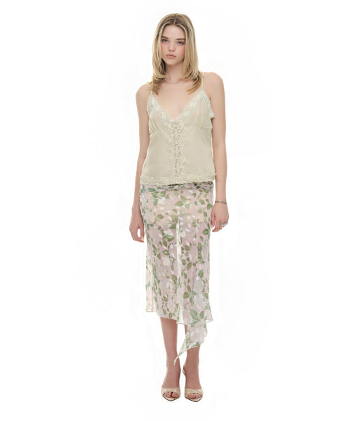 TOOMUCHTAX LACE SLIP SLEEVELESS TOP - 4 COLORS GREEN