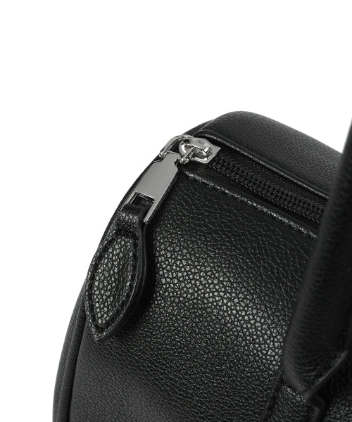 POCKET LEATHER SHOULDER BAG - 2 COLORS BLACK