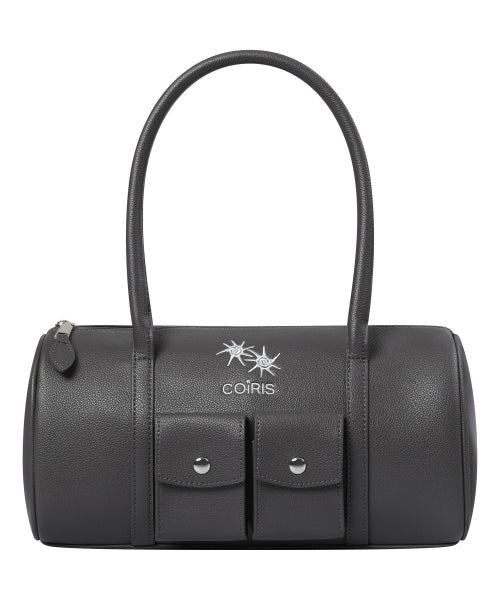 POCKET LEATHER SHOULDER BAG - 2 COLORS BLACK
