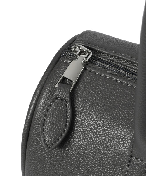 POCKET LEATHER SHOULDER BAG - 2 COLORS BLACK
