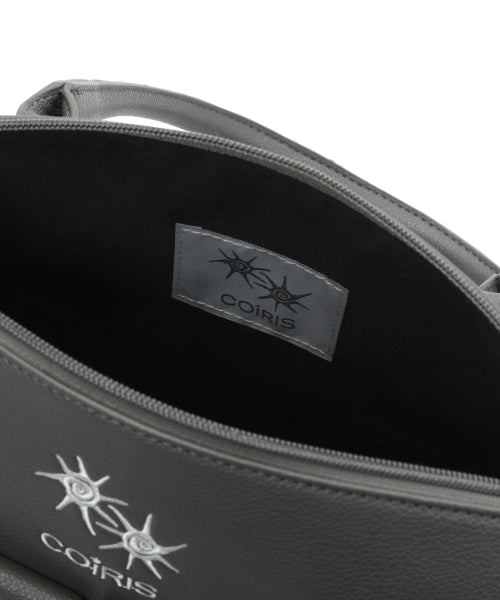 POCKET LEATHER SHOULDER BAG - 2 COLORS BLACK